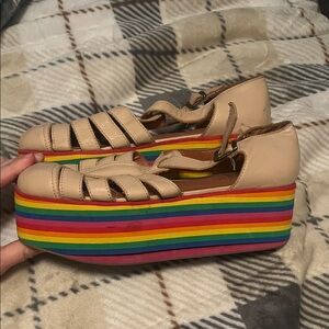 Jeffrey Campbell Vintage Rainbow Platform Sandals